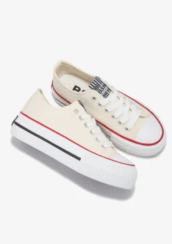 Online Zapatillas Lona Plataforma Blanco Roto B&W Zapatillas|Zapatillas