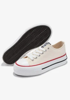 Online Zapatillas Lona Plataforma Blanco Roto B&W Zapatillas|Zapatillas