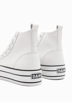 Outlet Zapatillas Napa Blancas Alta B&W Zapatillas|Zapatillas