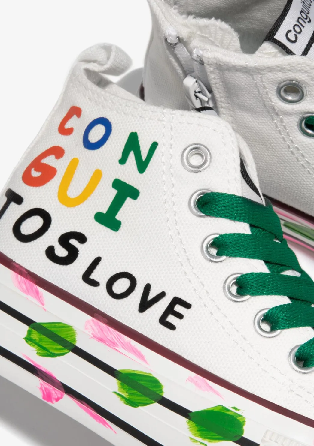 Shop Zapatillas Pintura Altas Lona Blanco Zapatillas