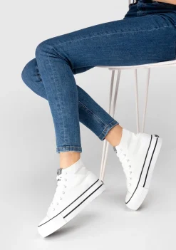Hot Zapatillas Unisex Basic Lona Blanco B&W Zapatillas|Zapatillas