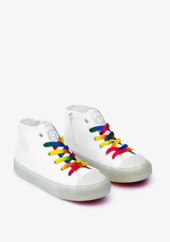 Flash Sale Zapatillas Unisex Cordones Con Luz Lona Blanco Zapatillas Con Luces|Zapatillas