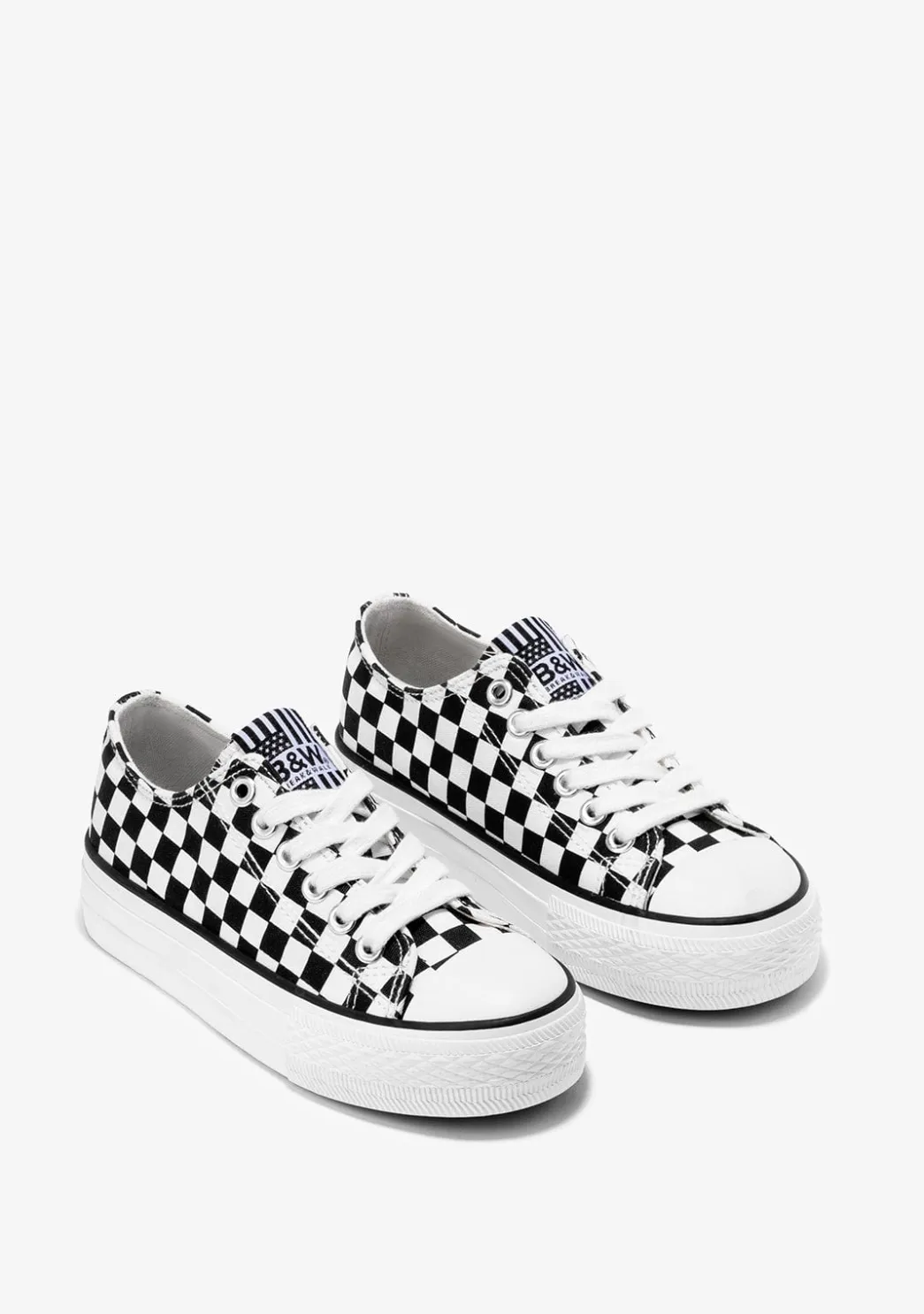 Shop Zapatillas Unisex Lona Negro Blanco B&W Zapatillas|Zapatillas